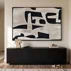 Extra Large Framed Black and White Abstract Wall Art - Image 3