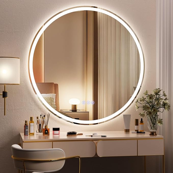 BEAUTYPEAK 40x40 LED Round Bathroom Mirror - Image 6