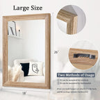 AAZZKANG Rustic Mirrors for Wall Rectangle Wooden Frame Hanging Mirror for - Image 2