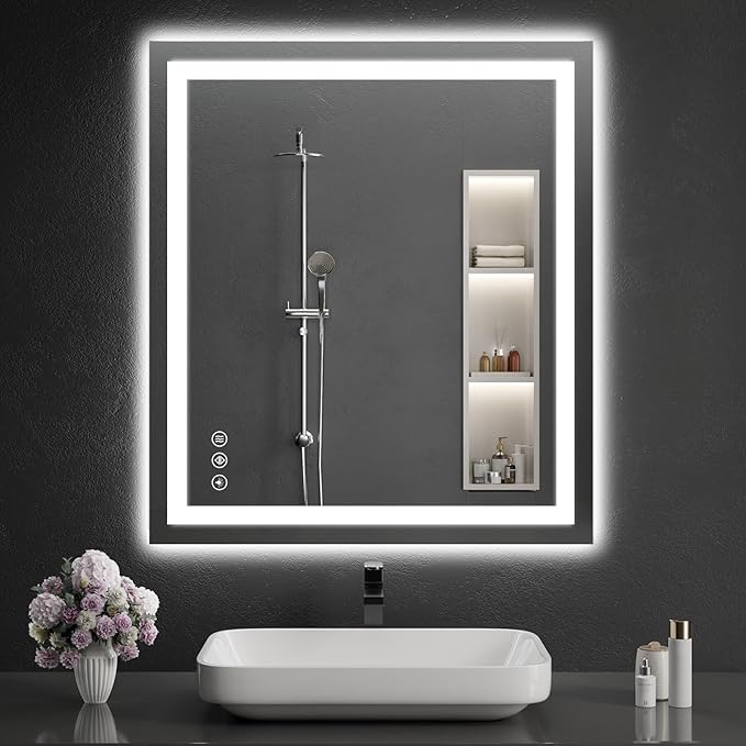 LED Bathroom Mirrors 32"x36" Bathroom Mirror by WISSMILESHOME