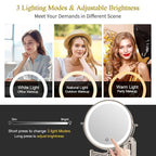 FUNTOUCH 3X/20X Wall Mounted Lighted Makeup Mirror, 5000mAh Rechargeable Double - Image 4