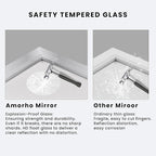 Amorho 40x30 Inch Bathroom Mirror Silver, Thick Metal Framed Wall Mirrors - Image 5