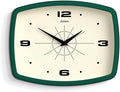 JONES CLOCKS® Movie wall Clock | Retro Rectangular Clock | 10 inch | Dark Green by JONESCLOCKS