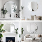 Oruii White Round Mirror, Circle Wall Mirrors Metal Frame, Circular Mirrors - Image 6