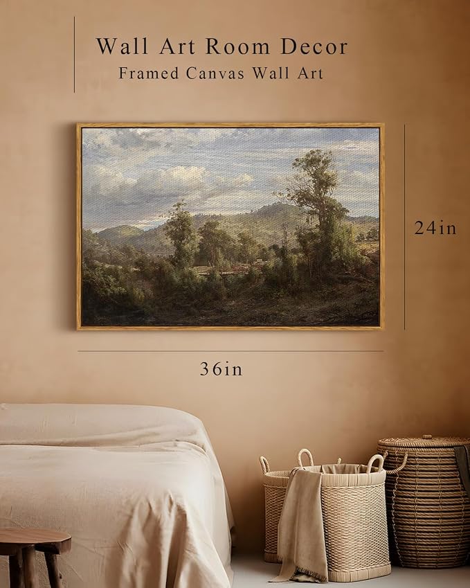 InSimSea Framed Canvas Wall Art Vintage Decor, Nature Landscape Paintings - Image 4