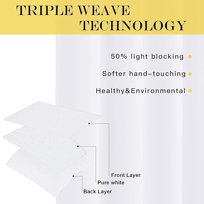 NICETOWN White Doorway Curtains 80 inches Long - Image 4