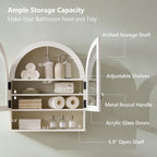 IFGET Bathroom Arched Wall Cabinet, 23.6'' Wide Medicine Cabinet - Image 4
