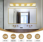 Modern LED Bathroom Lights Fixtures 5-Light, Metal Gold Acrylic Wall Lighting - Image 4