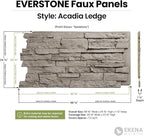 EverStone Acadia Ledge Faux Stone Panel, Iron Mill Color - Image 13