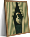 Framed Curtain Crane Canvas Wall ArtFramed Bird Wall Art, Elegant Heron Canvas by Unknown