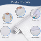 Abyssaly White Contact Paper 15.7" X 118", Peel and Stick Waterproof Vinyl - Image 2