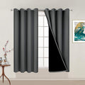 Yakamok Dark Grey 100% Blackout Curtains 54 Inch Length, Heat and Full Light by Yakamok