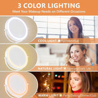 Auxmir 8'' Wall Mounted Lighted Makeup Mirror, 3200mAh Rechargeable - Image 5