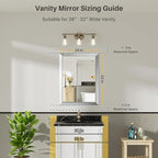 24x32 Inch Brushed Silver Bathroom Mirror - Image 2