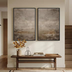 Large Framed Neutral Abstract Wall Art Set of 2 - Image 4