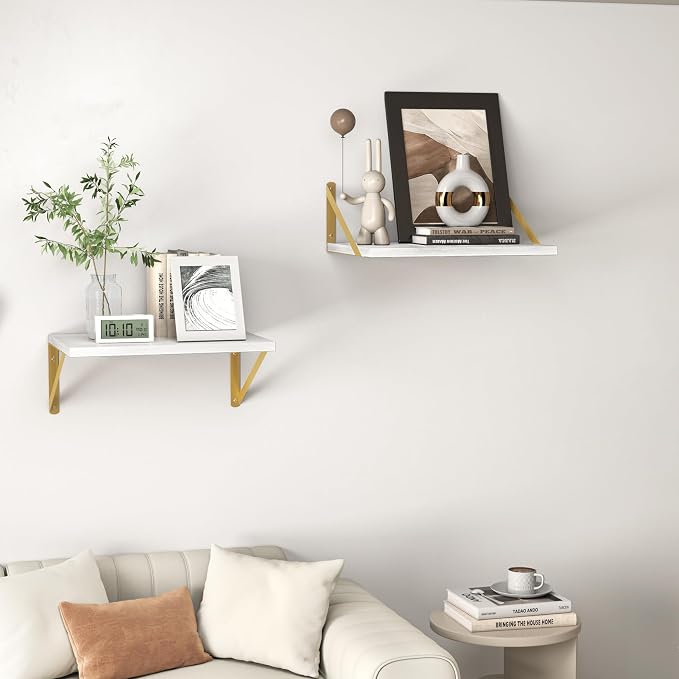 Heimlove Deep Floating Shelves for Wall, 16W x 12D Wood Wall Shelves Set of 2 - Image 6