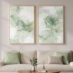 Framed Sage Green Abstract Wall Art by MXART