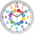 XFM Kids Wall Clock12 Inch Silent Non Ticking Kids Teaching Clocks Battery by XFMWallClock