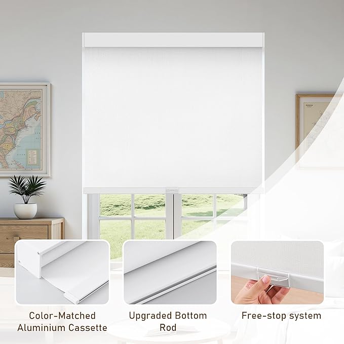 AOSKY Linen Roller Blinds Shades - Image 3