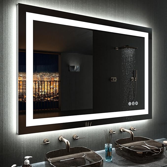 LOAAO 48"X36" LED Bathroom Mirror by LOAAO