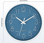 Foxtop Small 8 Inch Wall Clock Silent Non-Ticking Battery Operated Quartz Round - Image 2