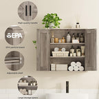 Homleke Bathroom Wall Cabinet, Over Toilet Storage Cabinet - Image 4