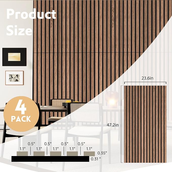 RITOLLO 4 Pack Wood Panels for Wall - Image 2