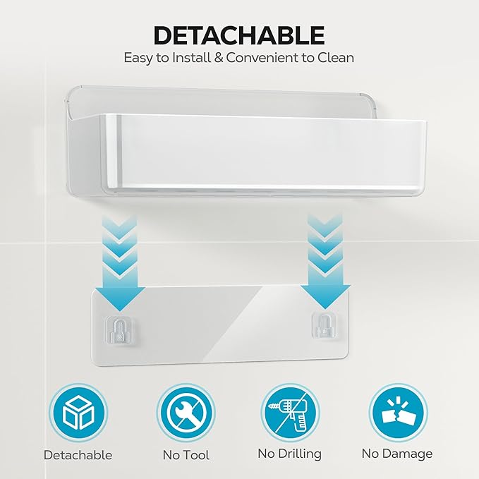 Nieifi Adhesive Wall Shelf, Shower Shelves, Shower Organizer - Image 5