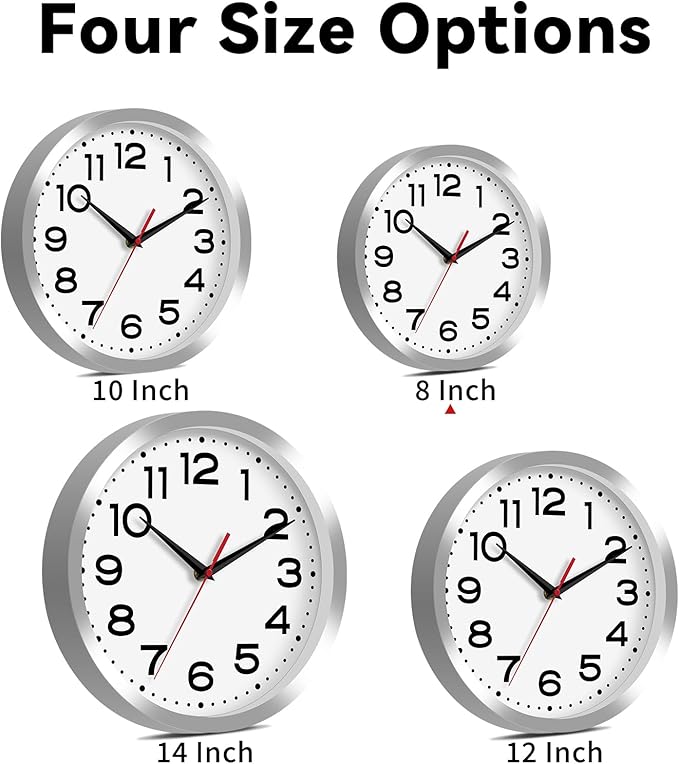 Roymnie Wall Clock Silent Non-Ticking Modern Clock Battery Operated 8 Inch - Image 3