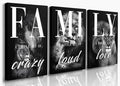 GUBIYU Farmhouse Family Wall Art Set of 3 Home Living Room Dining Room Wall by GUBIYU