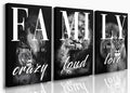 GUBIYU Large Family Wall Decor Set of 3 Modern Lion Wall Art 24x36 Inch Black by GUBIYU