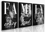 GUBIYU Large Family Wall Decor Set of 3 Modern Lion Wall Art 24x36 Inch Black by GUBIYU