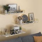 Amaoot Floating Shelves Set of 3, Home Wood Wall Shelf, Farmhouse Shelf - Image 2