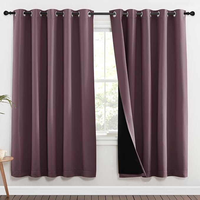 NICETOWN 100% Blackout Window Curtain Panels, Full Light Blocking Drapes by NICETOWN