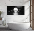 Cao Gen Decor Art S06498 Wall Art Canvas Sea White Full Moon in Night Picture - Image 8