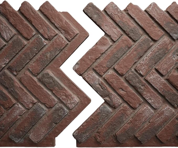 EverStone Herringbone Faux Brick Panel, 46 1/2"W x 25 1/4"H x 1"D, Burnished - Image 8