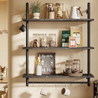 Bestier Floating Pipe Shelving, 31.5" Floating Kitchen Shelves Wall Mounted by Bestier