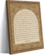 Framed Psalm 23 Wall Art, Christian Bible Verse Canvas Wall Decor, The Lord Is by Unknown