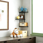 Love-KANKEI Corner Shelf Wall Mount of 3 Tier Rustic Wood Floating Shelves - Image 3