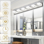 Ralbay Brushed Nickel Bathroom Vanity Lights 48inch Metal Acrylic LED Modern - Image 5