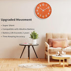 Foxtop Modern Wall Clock Silent Non-Ticking Battery Operated Round Quartz 12 - Image 3