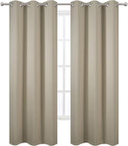 LEMOMO Beige Blackout Curtains/42 x 84 Inch/Set of 2 Panels Room Darkening - Image 2