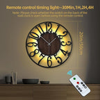 LEIKE Large Wall Clock 20'' Lighted Rustic Wood Clock - Image 2