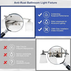 Bathroom Lighting Fixtures Over Mirror Brushed Nickel, Anti-Rust 3-Light - Image 2