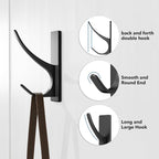 pickpiff 10 Pack Matt Black Self Adhesive Coat Hooks - Image 5
