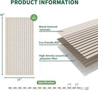 Wood Slat Acoustic Panels, 2 Pack 47.2" x 23.6"/ 120 x60cm Wood Wall Panels - Image 3