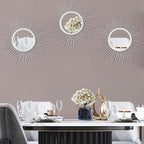 3 Pack Metal Mirrors for Wall Sunburst Wall Mirrors Home Décor Decorative - Image 7