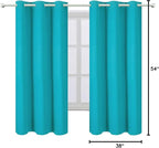 LEMOMO Turquoise/Teal Blackout Curtains/38 x 54 Inch/Set of Two Panels Grommet - Image 10