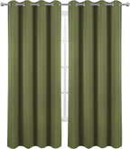 LEMOMO Olive Blackout Curtains/52 x 95 Inch/Set of 2 Panels Thermal Insulated - Image 2