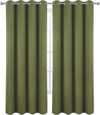 LEMOMO Blackout Curtains 66 x 84 inch/Olive Green Curtains Set of 2 - Image 2